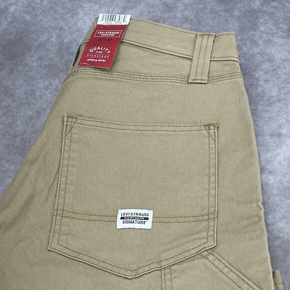 New Signature Levi Strauss Co Mens 32x32 Carpenter Khaki Jeans Workwear Utility - Picture 3 of 11